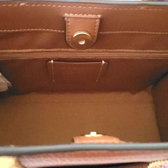 Coach CBG91 Straw Webbing Smith Tote 24 Crossbody Handbag Redwood Multi - Picture 7 of 7